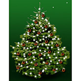 Kerstboom Nordmann 150cm met kerstballen chocolade glans