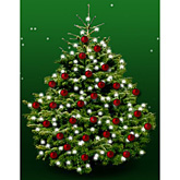Kerstboom Nordmann 150cm met kerstballen ossenbloedrood mat