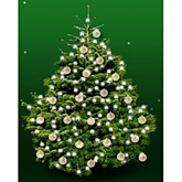 Kerstboom Nordmann 150cm met kerstballen parelmoer glans