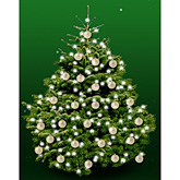 Kerstboom Nordmann 150cm met kerstballen parelmoer mat