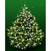 Kerstboom Nordmann 150cm met kerstballen zilver glans
