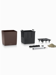 Lechuza Cube Premium All inclusive set espresso metallic