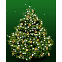 Kerstboom Nordmann 175cm met kerstballen goud glans