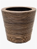 Drypot Rattan Stripe Round grey