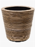 Drypot Rattan Stripe Round, grey