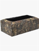 Oceana Cracked Pearl Table Planter Rectangle Black Brown