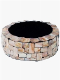 Oceana Pearl Table Planter Cylinder Brown