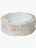 Oceana Pearl Table Planter Cylinder White