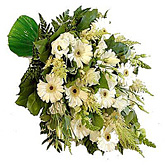 Rouwboeket met witte bloemen